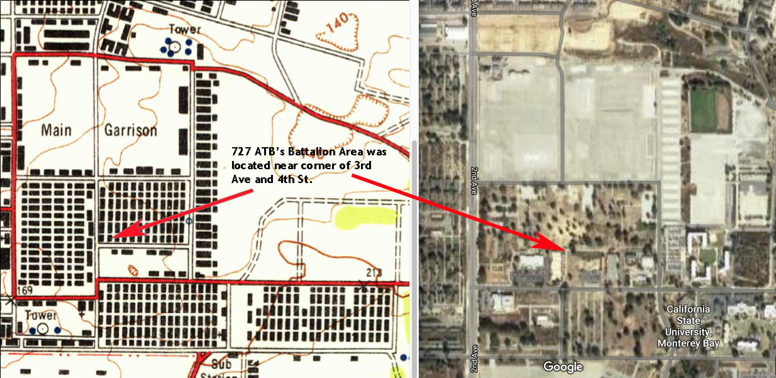 Fort Ord Base Map 727Th At Ft. Ord